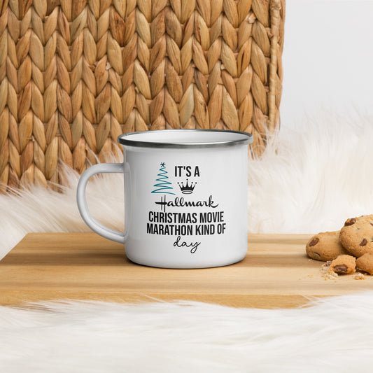 Hallmark Movie Marathan Enamel Mug