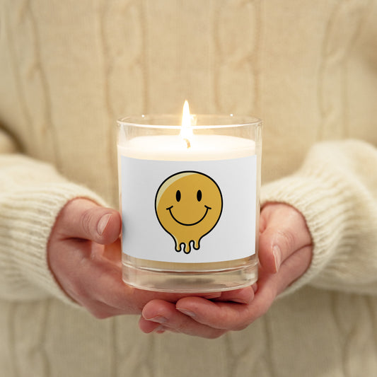 Smiley Melting Glass Jar Soy Wax Candle