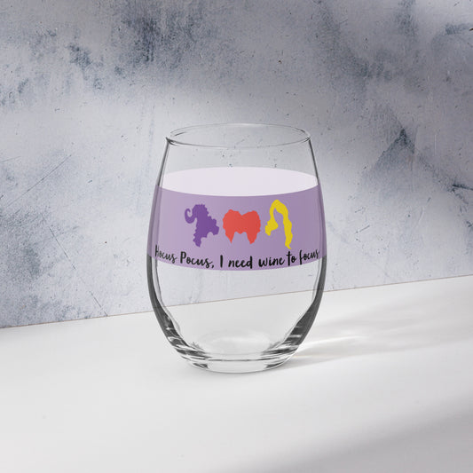 Hocus Pocus I Need Wine Stemless Wine Glass